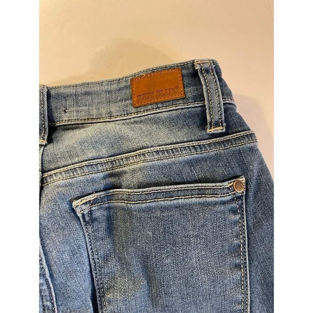 Judy Blue Jeans Womens 1/25  25x28.5 Blue Skinny Distressed Denim JB82109MD - Picture 11 of 16